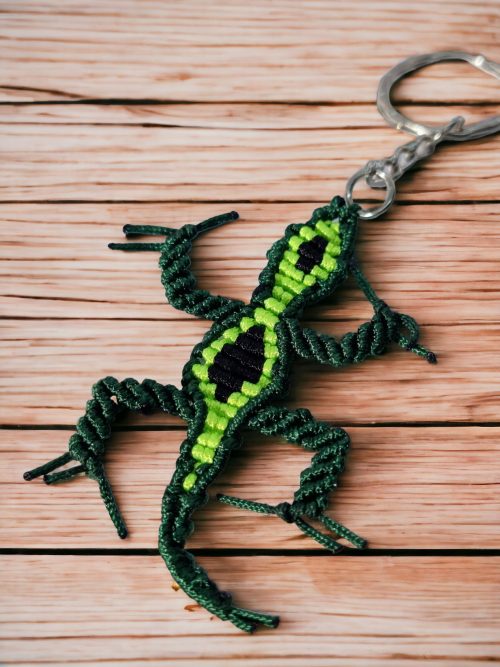 Porte clé lézard vert