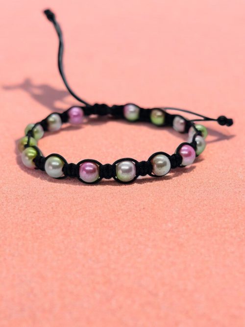 Bracelet style shamballa  rose vert