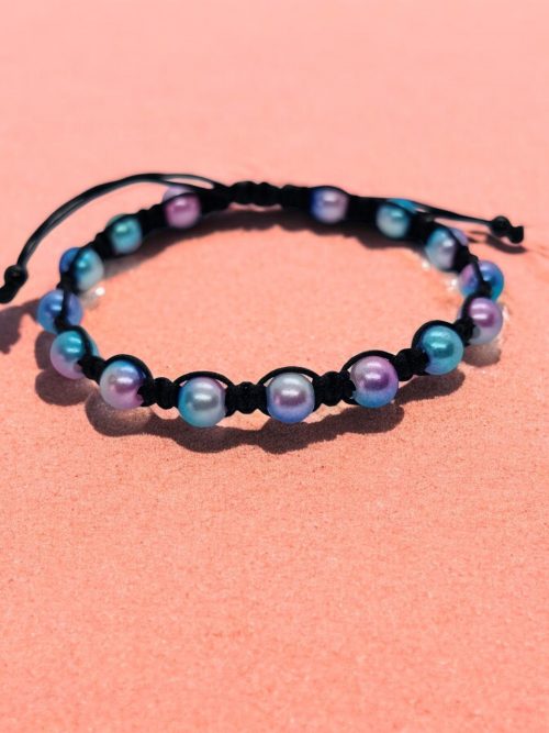 Bracelet style shamballa  Rose bleu violet