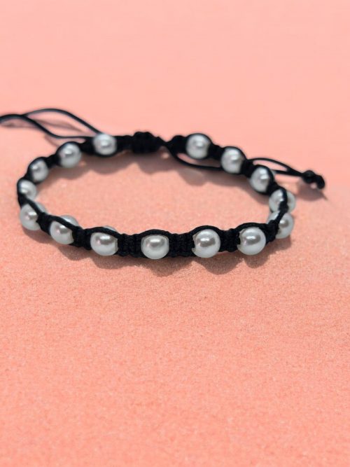 Bracelet style shamballa  Blanc nacre