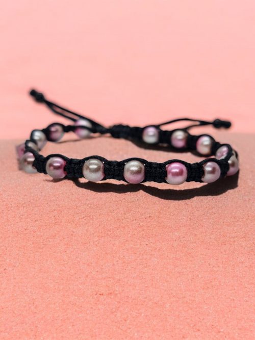 Bracelet style shamballa  Rose / marron