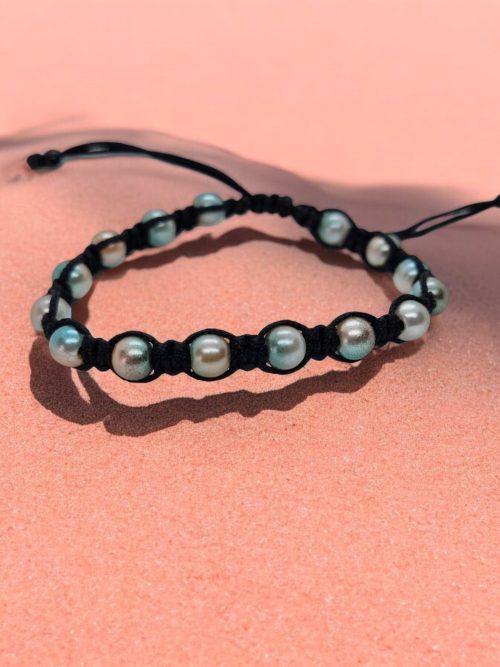 Bracelet style shamballa  Bleu gris