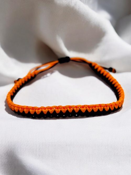 Bracelet macramé Zigzag Orange/ marron