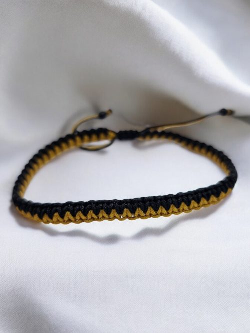 Bracelet macramé noir doré