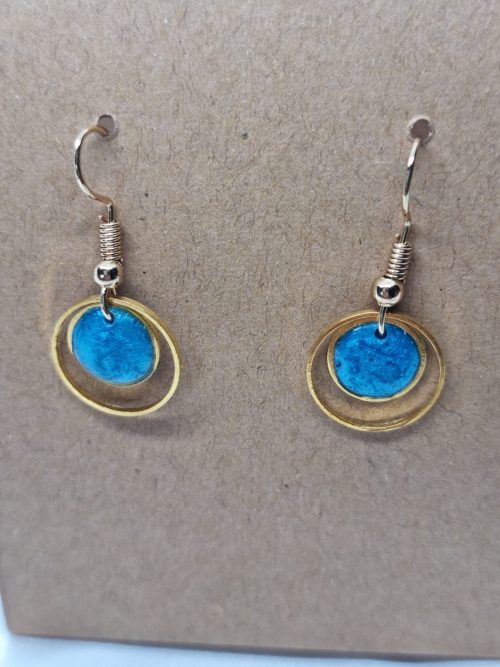 Boucles d'oreilles résine turquoise