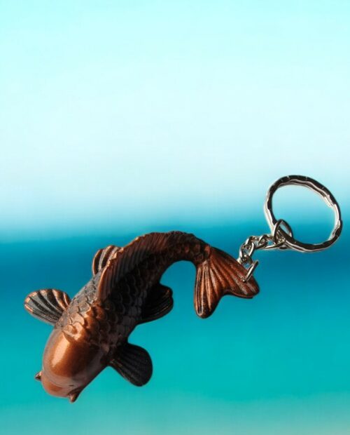 Porte clé poisson bronze métallisé