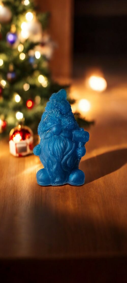 Gnome lumineux bleu pailleté