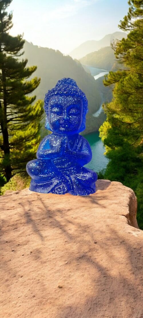 Bouddha bleu pailleté