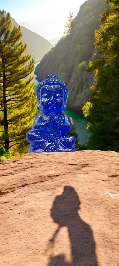 Bouddha bleu pailleté