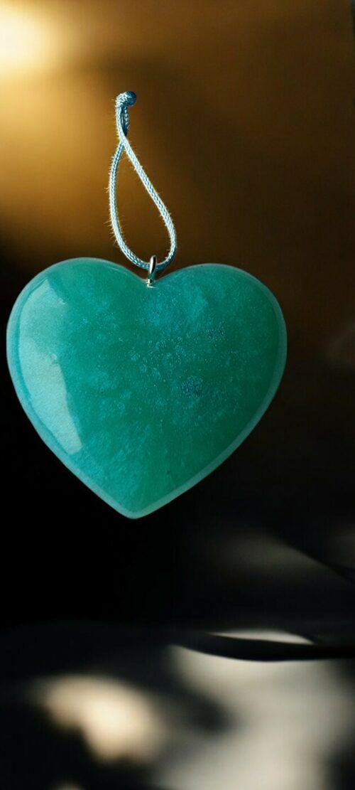 Coeur bleu vert d'eau