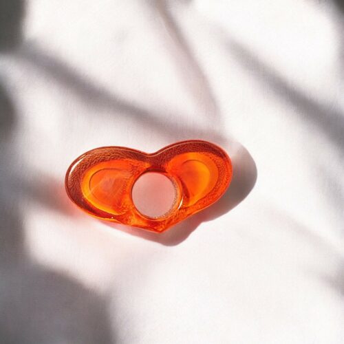 Bague de lecture coeur rouge orange