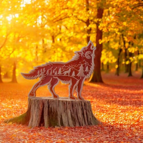 Loup blanc pailleté, orangé