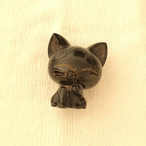 figurine chat résine, chat à poser déco, décoration féline, objet chat mystique, chat spirituel résine, chat décoratif zen, décoration énergétique chat, chat en résine fait main