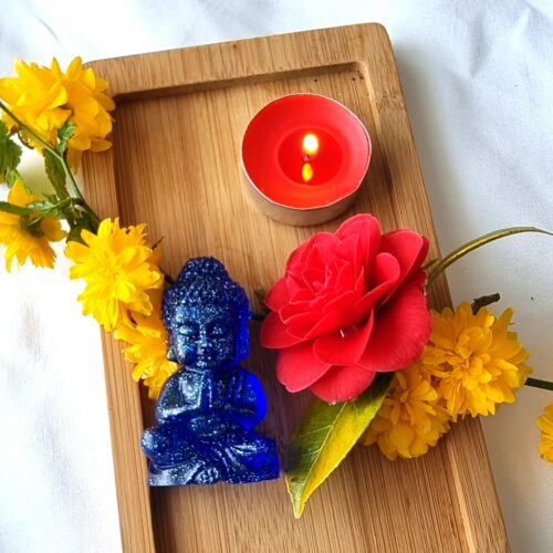 bouddha déco, bouddha zen résine, statuette bouddha intérieur, décoration zen bouddha, figurine spirituelle résine, statuette bouddhiste design, objet déco zen, ambiance zen maison
