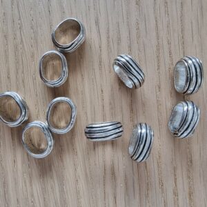 Lot 10 passants argent ovale striés