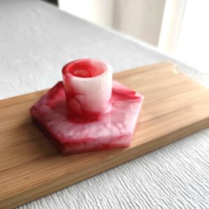 Bougeoir Candela rouge et blanc