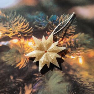 Givrelia blanc paillettes dorées