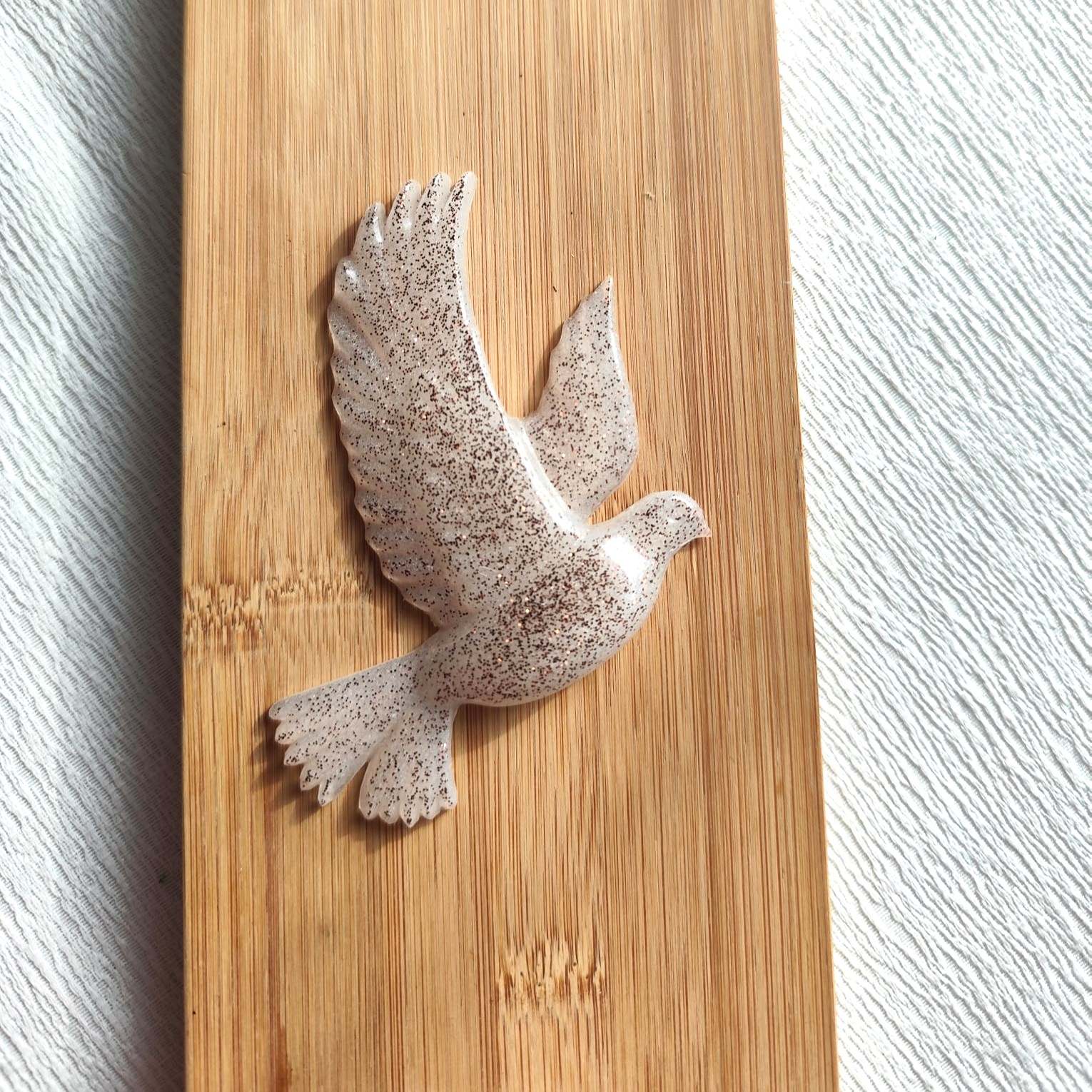 Plumes d'or blanche paillettes marrons