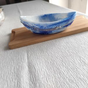 Ecume & lien bleu blanc et doré