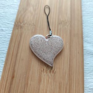 Coeur pop pointe blanc pailleté