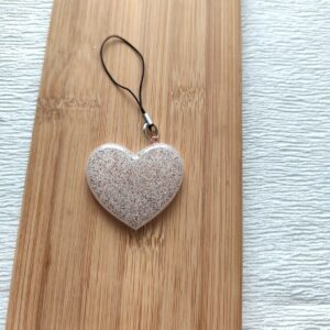 Coeur pop blanc pailleté