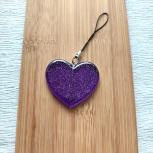 Coeur pop violet pailleté
