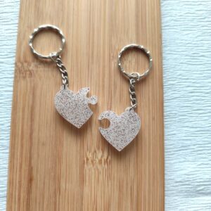 Coeur pop double blanc pailleté