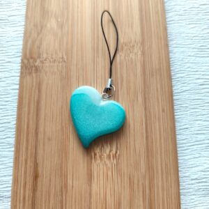 Coeur pop pointe turquoise et blanc