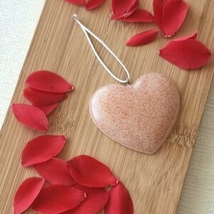 Coeur pop orange et vert pailleté