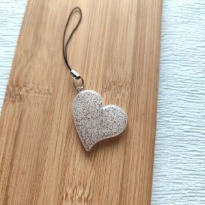 Coeur pop blanc paillettes