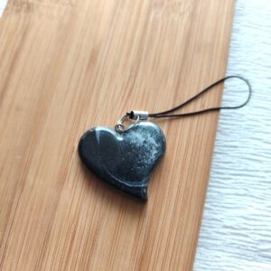 Coeur pop pointe noir argenté