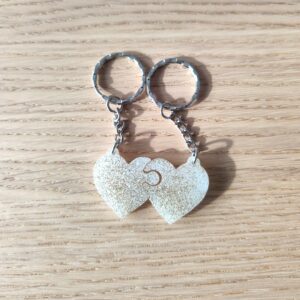 Coeur pop double blanc pailleté