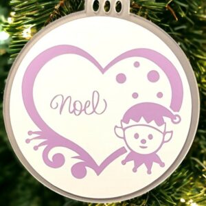 Acrynea Noël coeur et lutin violet