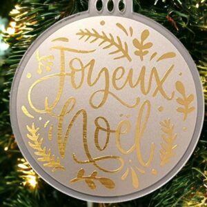 Acrynea Joyeux Noël argenté et doré