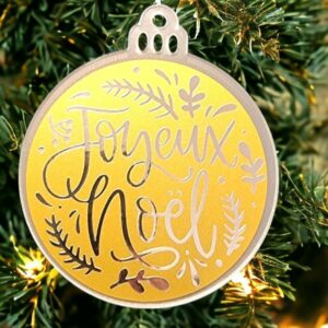 Acrynea Joyeux Noël or mat et argenté