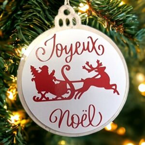 Acrynea Joyeux Noël traineau rouge