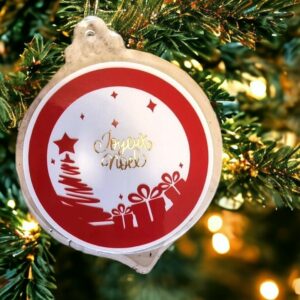 Acrynea Joyeux Noël cadeaux blanc, rouge et doré