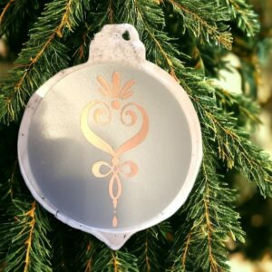 Acrynea Coeur rose fond argenté