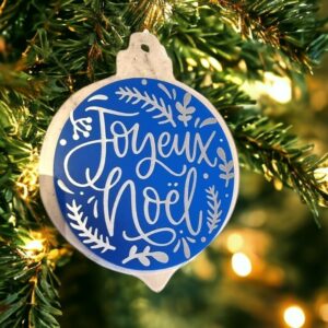 Acrynea Joyeux Noël argent et bleu