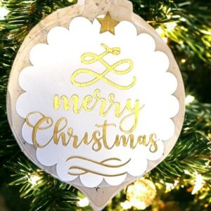 Acrynea Merry Christmas doré et blanc