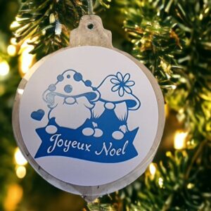 Acrynea Joyeux Noël gnomes bleu et blanc