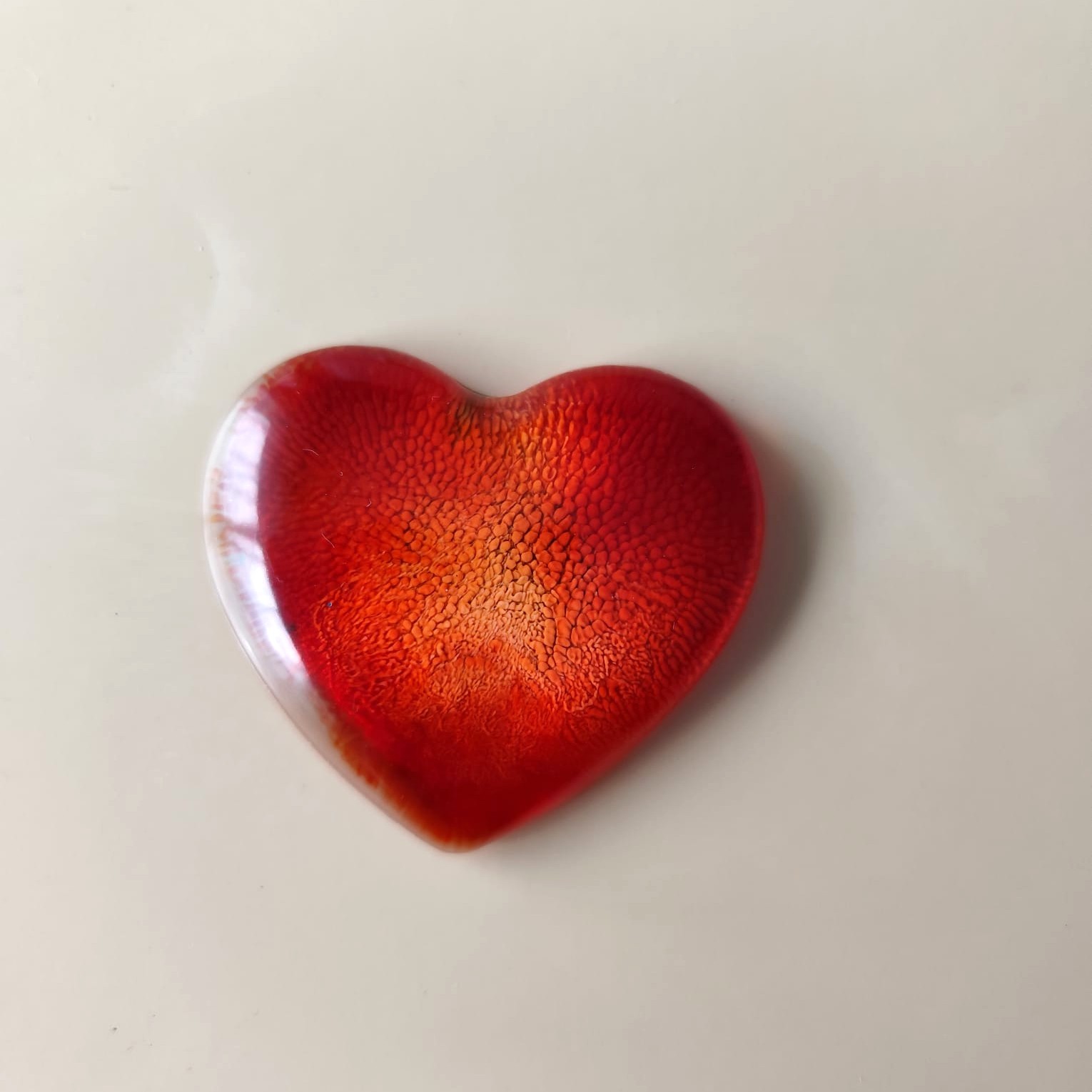 Magnet Coeurpop orange et blanc